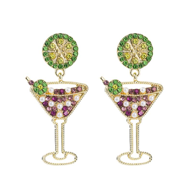 Женские забавные серьги-подвески из титанового стального сплава, акриловые красочные хрустальные коктейльные серьги с геометрическим узором для ушей