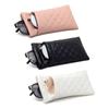 Sunglasses Bag for Daily Storage - Portable Squeezed Leather Minimalist Solid Color Diamond Scratch Resistant Travel Accessories