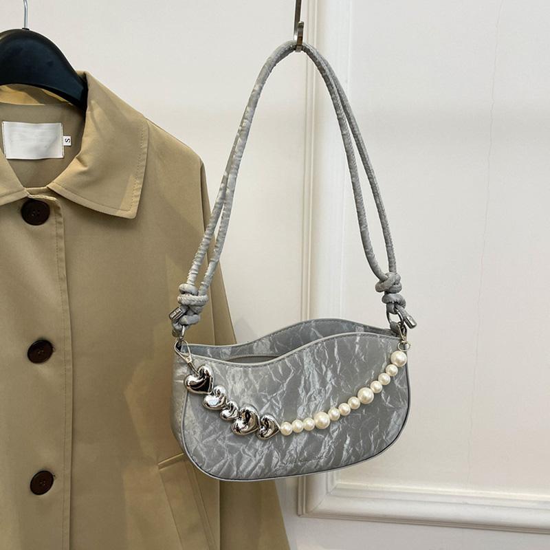 Модная женская сумка через плечо с ремешком из жемчуга и бисера для подарка, дизайнерские женские сумки и кошельки, сумки через плечо под мышкой