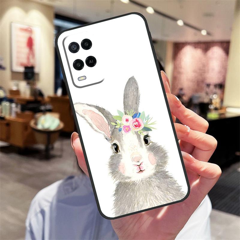 Милый чехол-кролик для Oppo A40 A60 A80 A18 A38 A58 A78 A98 A16 A76 A96 A15 A17 A77 A74 A94 A54 A57S