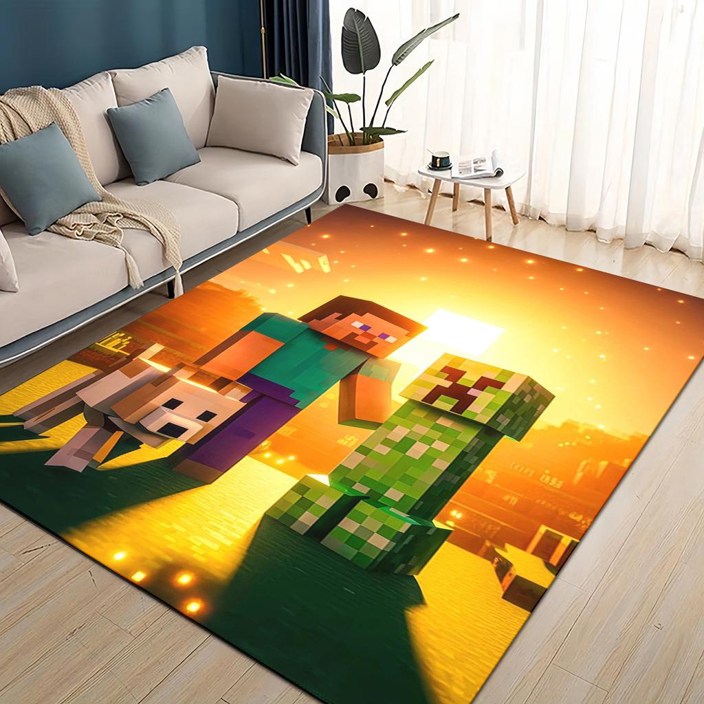 3D Мой Мир Строительная Игра Мультяшный Ковер Коврик для Гостиной Спальни Дома Украшение Дивана, Детский Игровой Нескользящий Напольный Коврик
