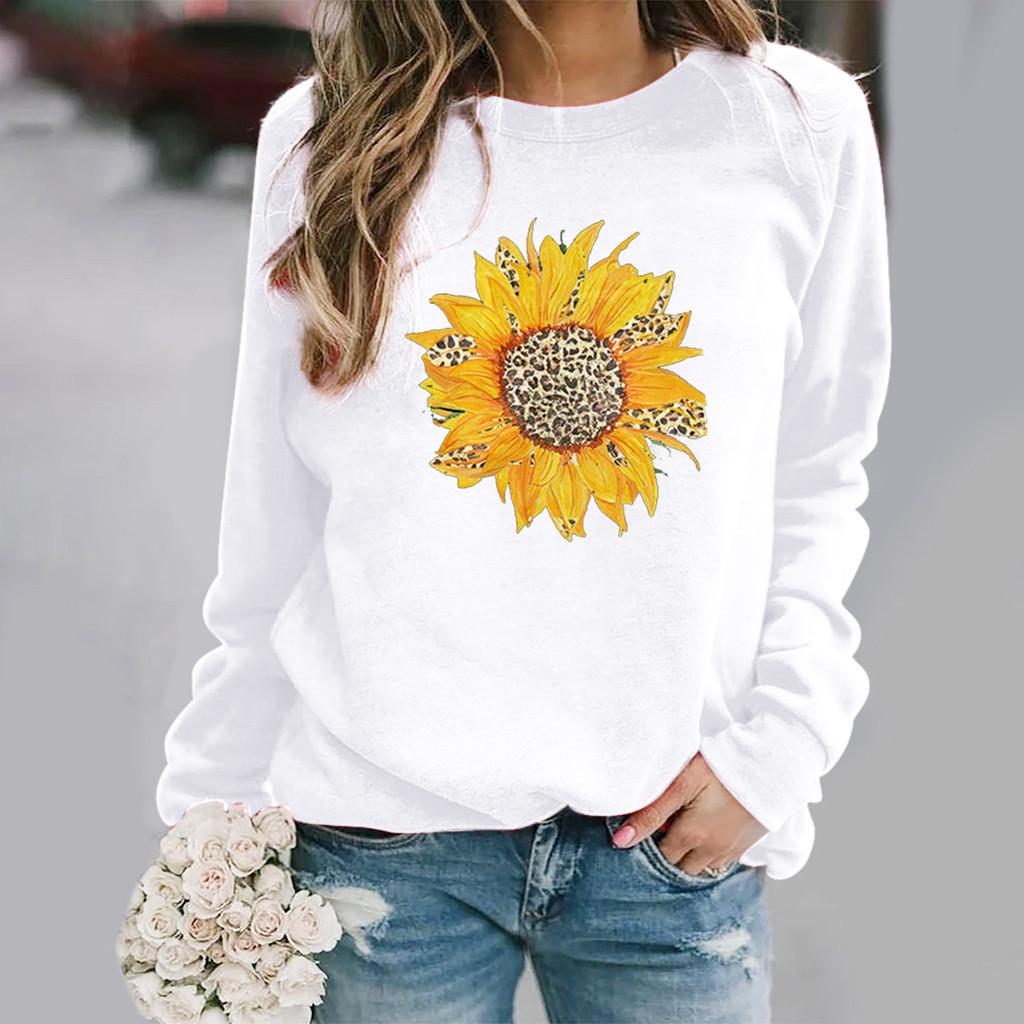 Sunflower 3D Print Women's Y2k Tee Streetwear Sweatshirts Oversized O-Neck Pullover Harajuku Girls Woman Clothing