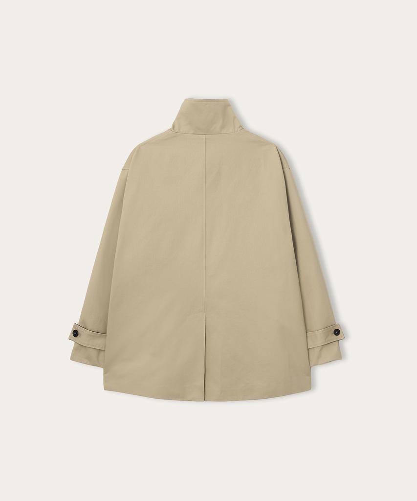 ATA Luca Cotton High-Neck Half Jacket_Sand