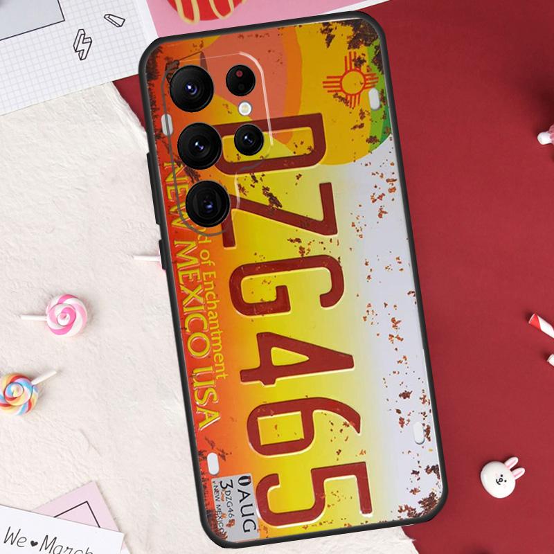 Retro Funny License Plate Case For Samsung Galaxy S21 S22 S23 S24 S25 S26 Ultra S10 S25 Plus S25 FE S20 FE Cover Shell