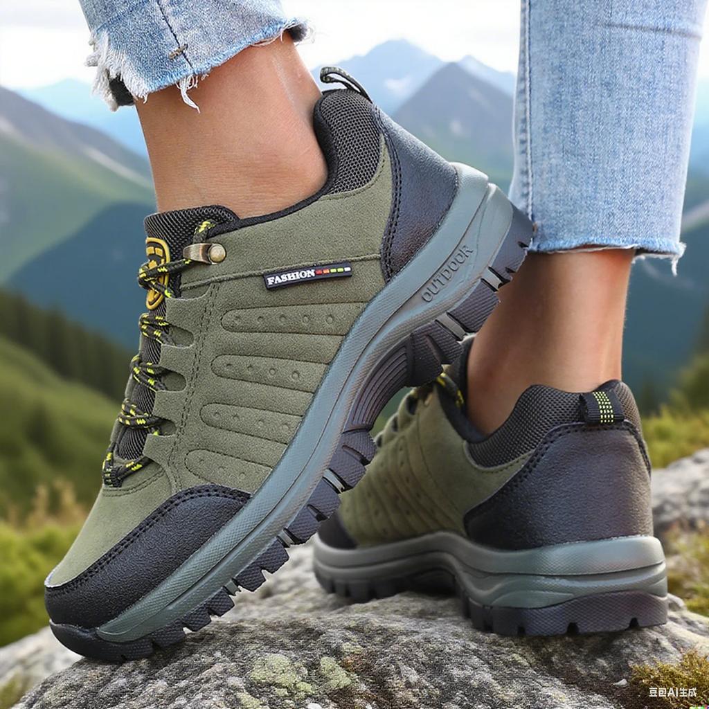 Женские нескользящие походные туфли, ретро клиновидная платформа, уличные кроссовки, удобные дышащие походные туфли для кемпинга для женщин