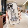 Чехол для телефона с 3d мультяшным кроликом «Зыбучие пески» для Iphone 14pro Max 13 12 11 Pro Max 14plus, защита камеры, прозрачная новогодняя задняя крышка