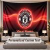 Custom Name Text Tapestry Manchester United Personalized Polyester Wall Tapestry For Bedroom And Room