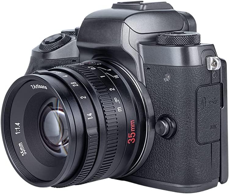 7artisans 35mm II Фикс-объектив Sony E Ручной Большой Идеально для Черного F1.4 E-Mount APS-C (Гарантия производителя 2 года) Совместимый, Фокус, Диафрагма,