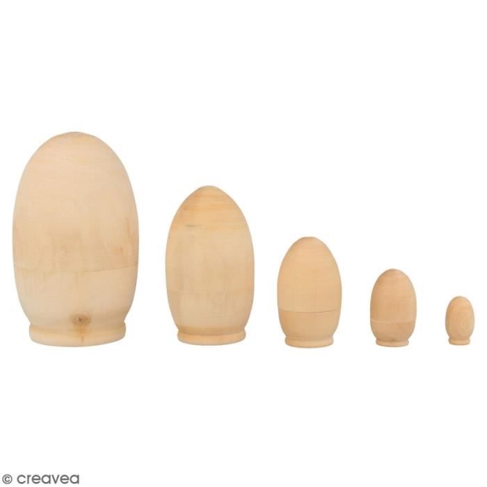 Wooden Eggs To Decorate - Artemio - 5 Pcs - Beige - Mixed - Decorative Objects