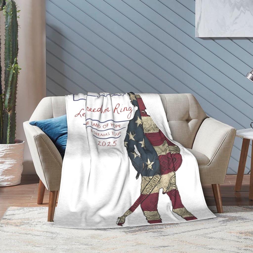 Bruceed Springsteened Concert Tour Throw Blanket for Couch Fuzzy Plush Blanket 50x60 Inch Multi-size Bedspreads for All Seasons
