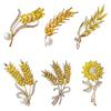 1PC Beautiful Shiny Wheat Brooch with Crystal Ears Suitable for Women Gender-neutral Plant Pins