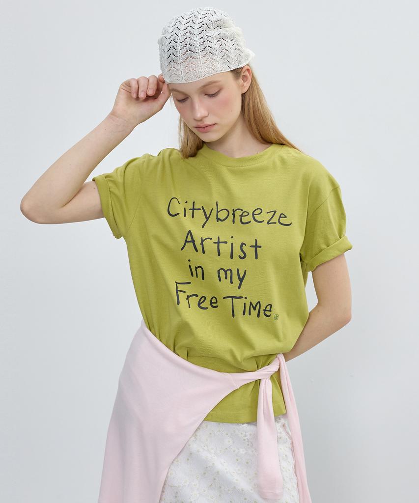 CITYBREEZE Handwriting Loose Fit Short Sleeve T-Shirt_2 Colors