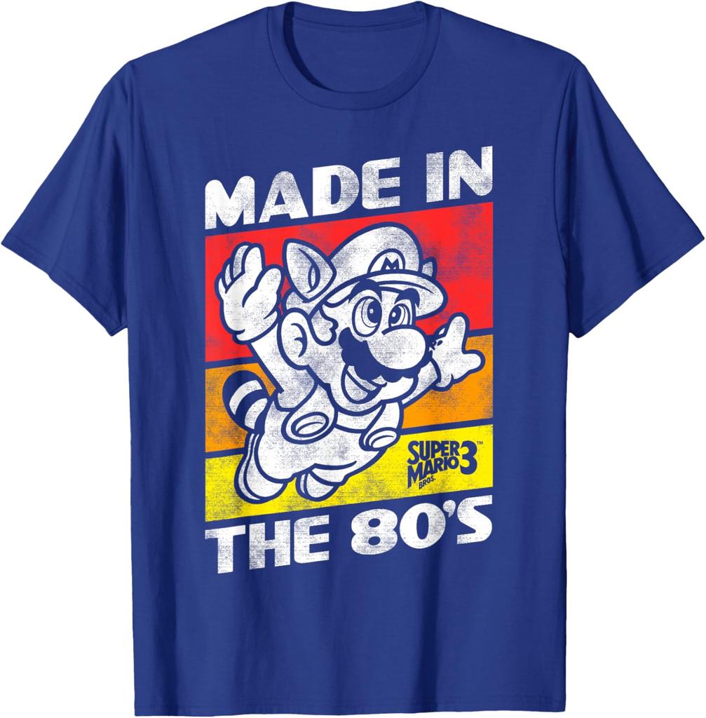 2026 New Super Mario Unisex Cotton Shirt, High Quality Vintage O-neck T-shirt Harajuku Summer Men's Japanese Fashion Shirt