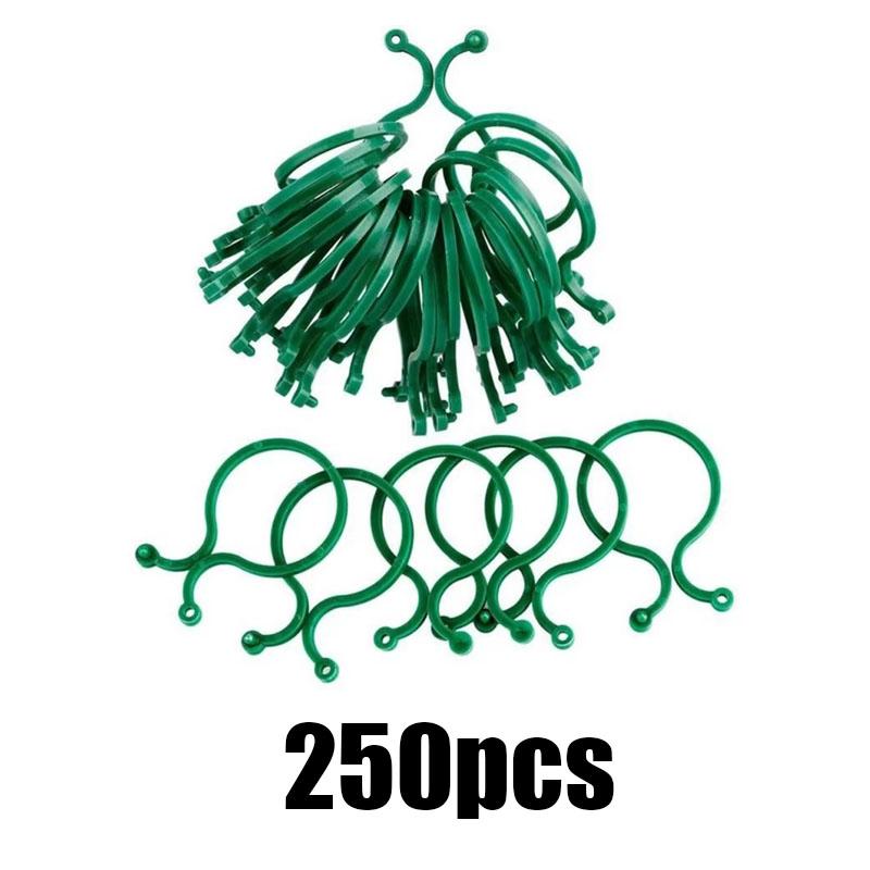 50/150/300Pcs Garden Plant Clips For Vegetable Growing Upright Plant Holder Green Plastic Bundled Ring Garden Stand Vine Support