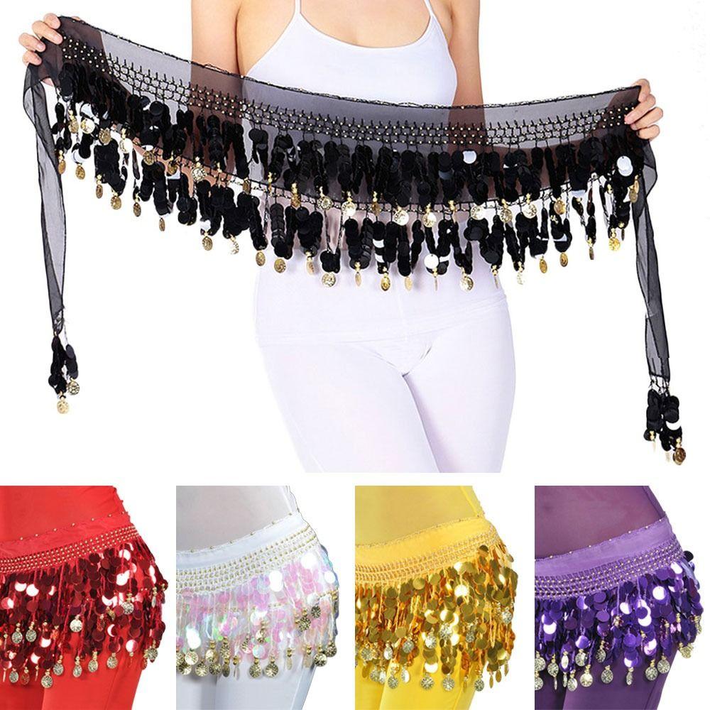 Sexy Sequins Tassels Waist Chain Belly Dance Belt Hip Scarf Dancer Skirt
