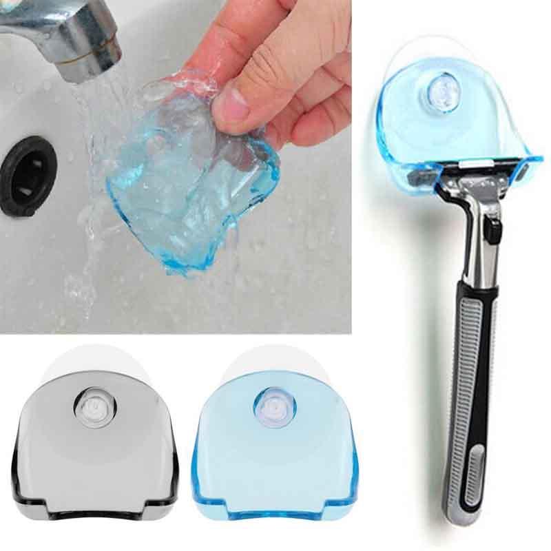 Stylish Plastic Super Suction Cup Razor Organizer With Space Saving Design For Bathroom