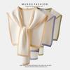 Color Matching Knitted Small Shawl Women'S Outdoor Wear Air-Conditioned Room Neck Guard Vest Wear Shirt Fashion Style Internet Celebrity Scarf Scarf