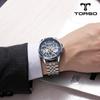 TORSO T602M Griffes Skeleton Автоматические часы с бриллиантами Мужские металлические часы (кожаный ремешок в комплекте)