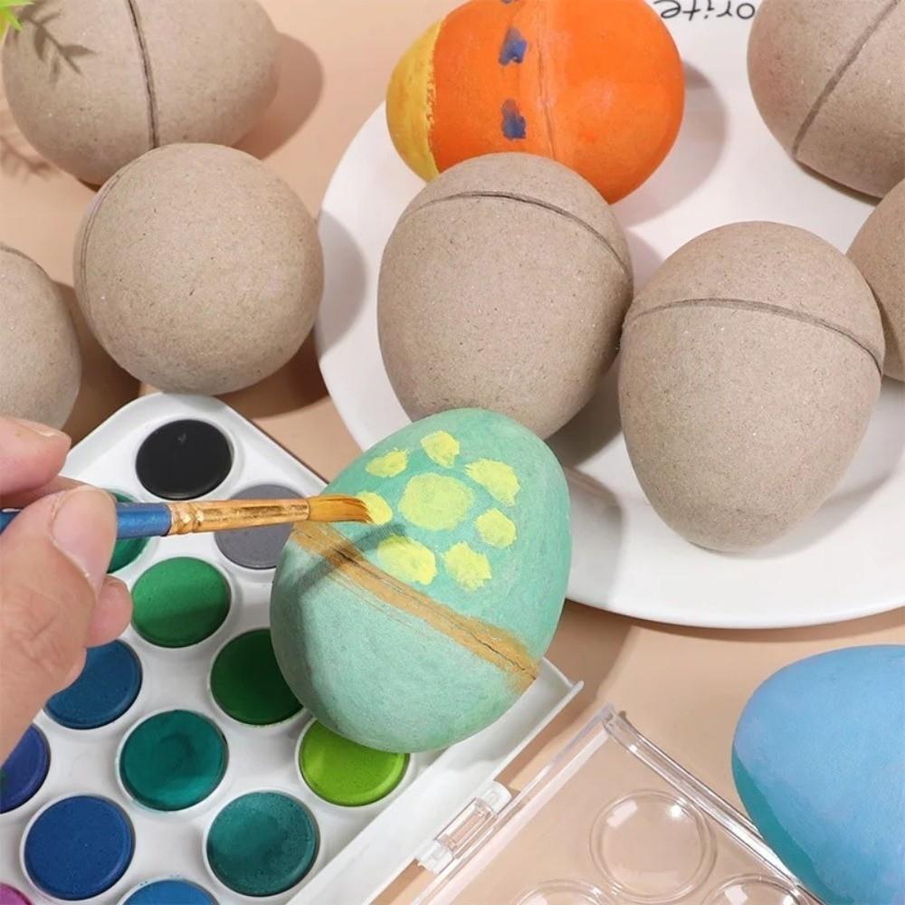 Adorable Easter Paper Eggs Unpainted Craft Paper Pulp Egg DIY Easter Eggs  Kids Handmade Toys