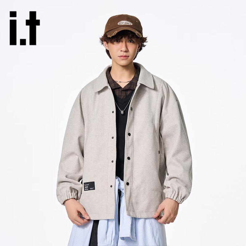 Izzue Unisex Autumn Woolen-Look Lapel Jacket