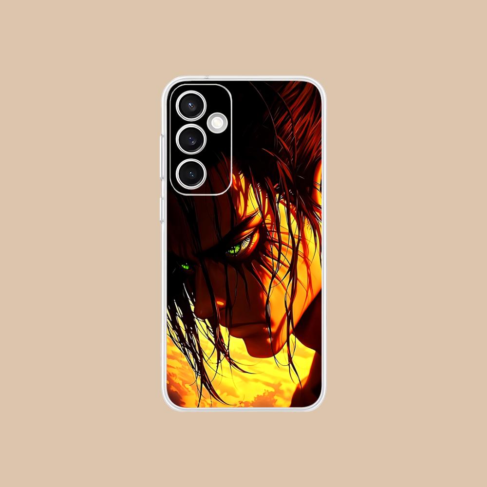 Прозрачный чехол для мобильного телефона AOT Эрен Йегер для Samsung Galaxy S25 S24 S23 S22 S21Plus FE Ultra Цветная крышка