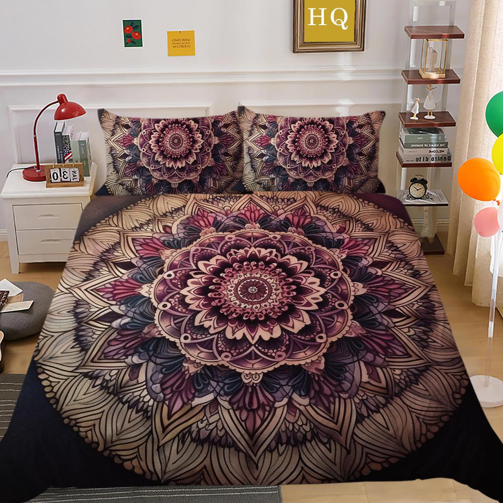 Bedding Set Cover Woman Man Duvet Cover Sets King Queen Size Mandala Bed Clothes Microfiber Home Textiles