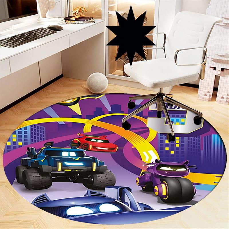 Batwheels Printed Round Rug Carpet Chair Rug Area Rug Entryway Doormats,for Office Chair Living Room Bedroom Kitchen Room.
