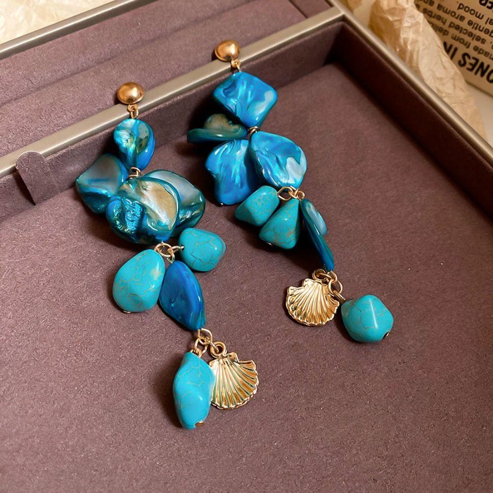 Sea Series Shell Starfish Necklace Ornaments Natural Conch Beach Earrings Girls Couple Gift