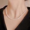 Freshwater pearl necklace, fashionable, lightweight, luxurious, simple, elegant, and a clavicle chain for women