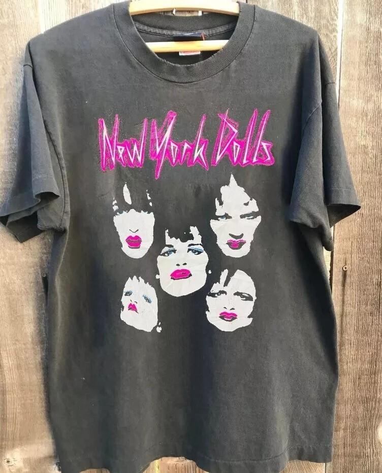 New York Dolls Рок-группа Угольный Хлопковый Футболка Унисекс Винтаж S-5XL Унисекс Футболка