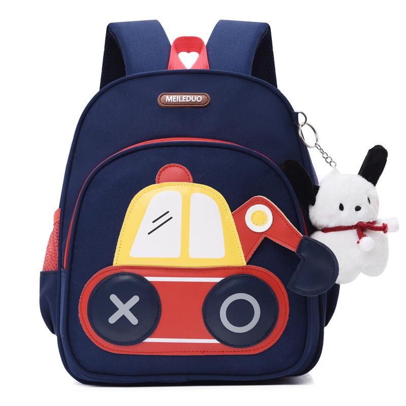 Children School Backpack With Oxford Material And Rabbit Car Pattern For Kids