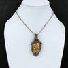 Кулон из окаменелого коралла, обернутый медной проволокой, кулон из натурального драгоценного камня, медные украшения, кулон ручной работы, подарок для мамы, украшения в технике wire wrap