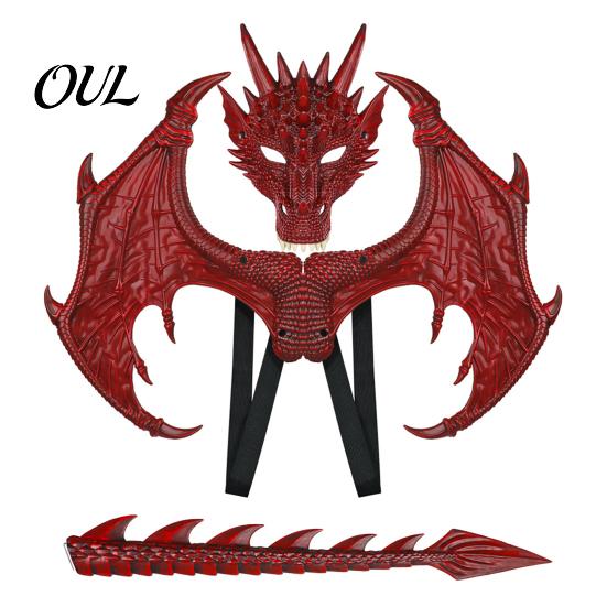 3D Dragon Wings for Kids Children's Costumes Set, with Mask Tail And Wing, Lightweight Costume Dress Up Cosplay Costumes, Ages 3-12 Halloween
