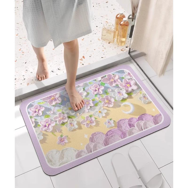Итальянский коврик для пола в ванной, быстросохнущий коврик для ног из диатомовой грязи, туалет, туалет, коврик у двери туалета, впитывающий нескользящий ковер