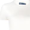 Polo Ralph Lauren Ss23 однотонная футболка с вышитым логотипом и круглым вырезом с коротким рукавом, женские топы, цвет не совсем белый 211891673-001