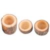 3pcs Set Wooden Candle Stand Tea Light Candle Holders for Rustic Wedding Party Birthday Holiday