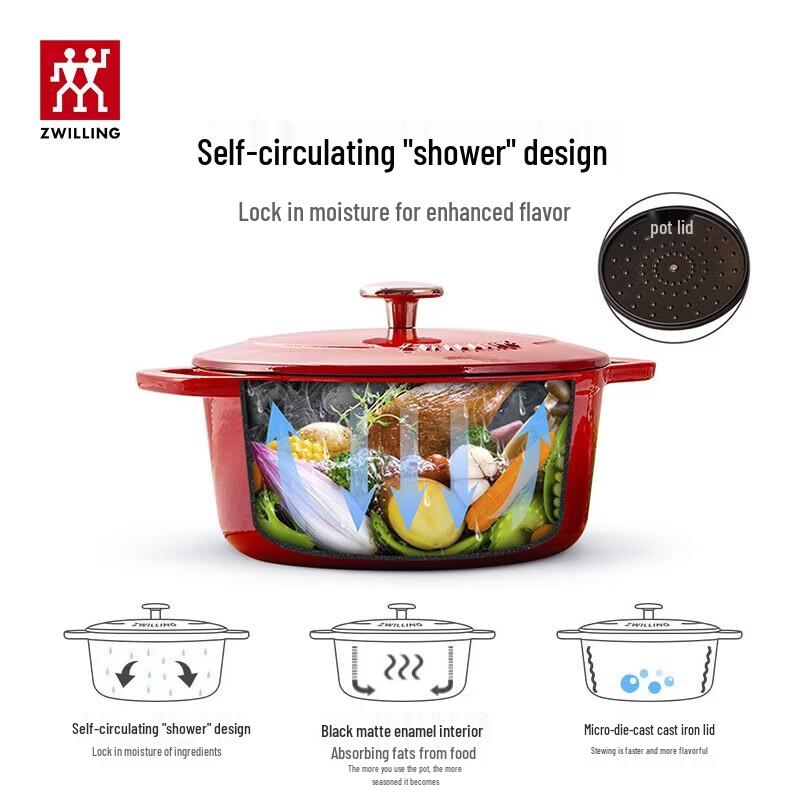 Zwilling Круглая чугунная кастрюля-казан с эмалированным покрытием