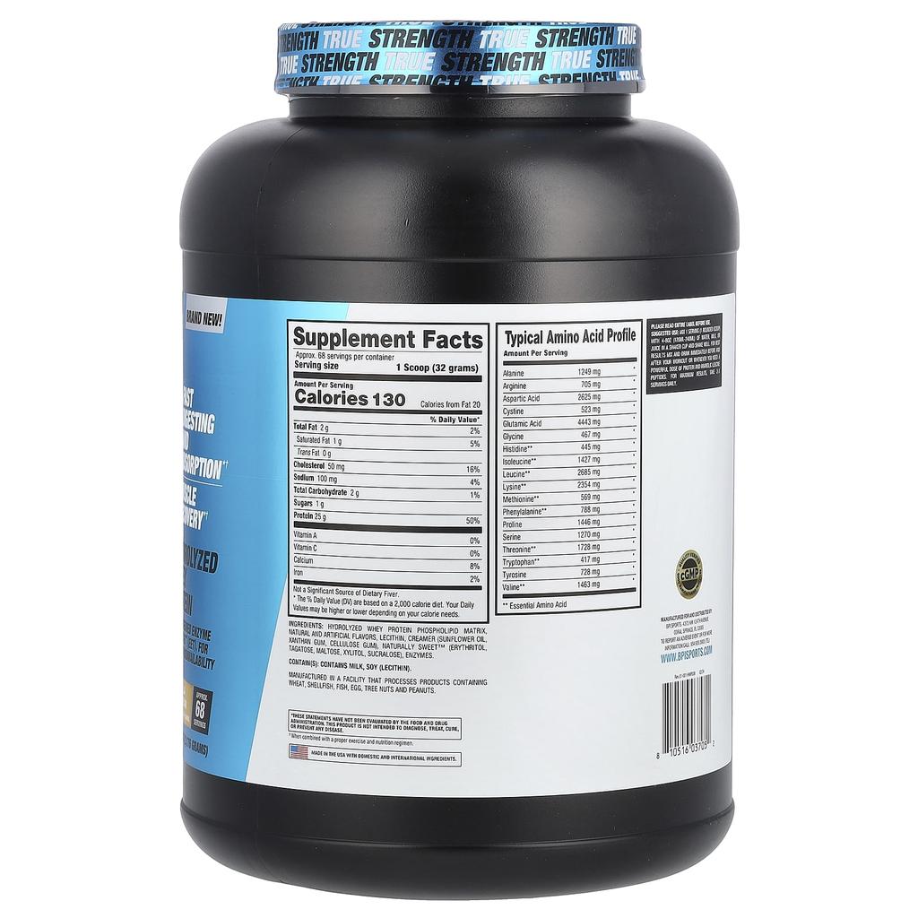 BPI Sports, Hydro HD™, hydrolyzed whey protein, vanilla ice cream flavor, 4.8 lb (2,176 g)