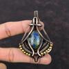 Кулон с азуритом и малахитом, медная проволока, кулон с драгоценным камнем, уникальные медные украшения, кулон ручной работы, ювелирные изделия с азуритом и малахитом, свадебный подарок