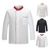 Chef Jacket Button Closure Front Pocket Long Sleeves Stand Collar Lint-free Cooking Clothes Catering Kitchen Chef Uniform Custom for Everyday Life