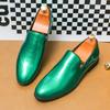 Fashion New Mens Patent Leather Shoes Fashion Glitter Green Loafers Shoes Men Casual Moccasin Shoes Man Slip On Flats Mocasines Hombre