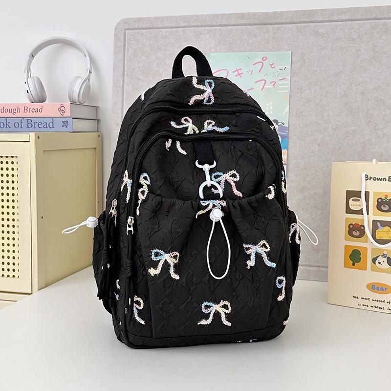 Japanese Bow Bag Female Junior High School Students Cute Joker Large Capacity Backpack Gao Yan College Backpack.