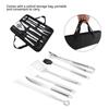 Outils de barbecue - Inox - 10pcs - Sac Oxford - Accessoires complets - Idéal camping et jardinage