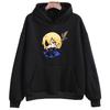 Японский аниме унисекс с капюшоном синий огонь удобный флисовый свитшот длинный рукав Harajuku одежда Kawaii Hoody