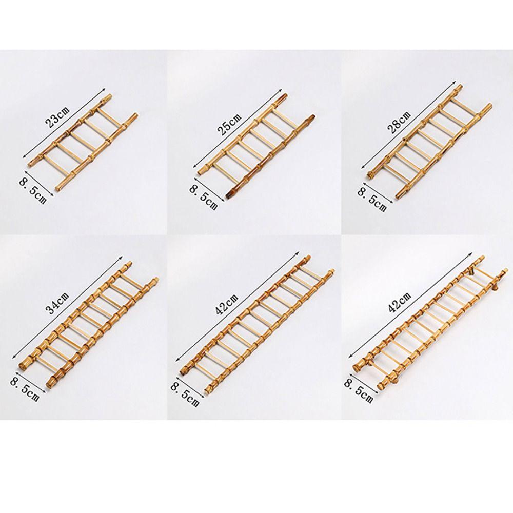 Multi-purpose Bamboo Ladder Cup Holder Yellow Tea Accessories Desktop Ornament