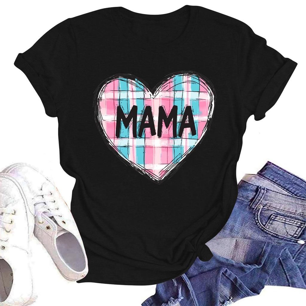 Женская повседневная футболка с круглым вырезом и короткими рукавами с принтом