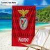 1PC Custom Name Beach Towel Benfica Crest Beach Towel, Suitable for Camping, Travel, Beach Accessories, Super Absorbent, Family Gift