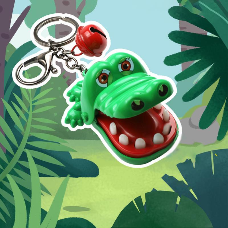 Забавный милый мультяшный рот зуб аллигатора рука брелок детская игрушка кусающий крокодил игровой брелок для женщин мужчин подарочный пакет кулон