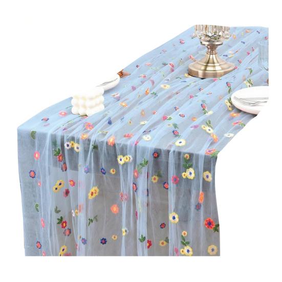 Цветочная скатерть-дорожка Весенняя Летняя Цветочная скатерть-дорожка 6 футов Тюль