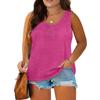 Women Summer Plus Size Sleeveless Casual Solid Color O-Neck T-Shirt Tops Blouse